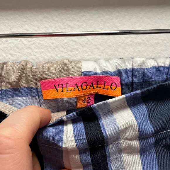 Vilagallo Women’s Crop Wide Leg Strip Pants Size 42 - Picture 5 of 7